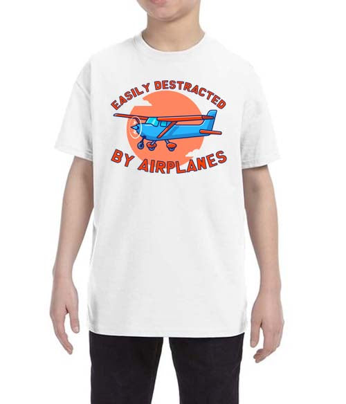 Easily Destracted By Airplanes Kids T-shirt
