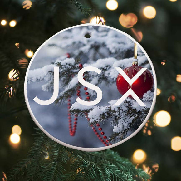 JSX Snow Round Ceramic Ornaments