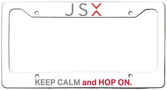 Keep Calm and Hop On license plate frame