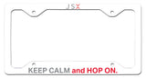 Keep Calm and Hop On license plate frame