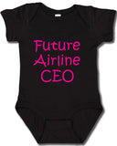 Future Airline CEO Onesie with pink lettering
