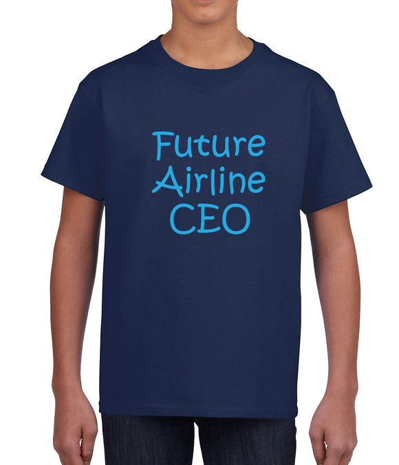 Future Airline CEO Kids T-shirt with blue lettering