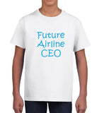 Future Airline CEO Kids T-shirt with blue lettering