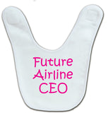 Future Airline CEO baby girl or baby boy bib