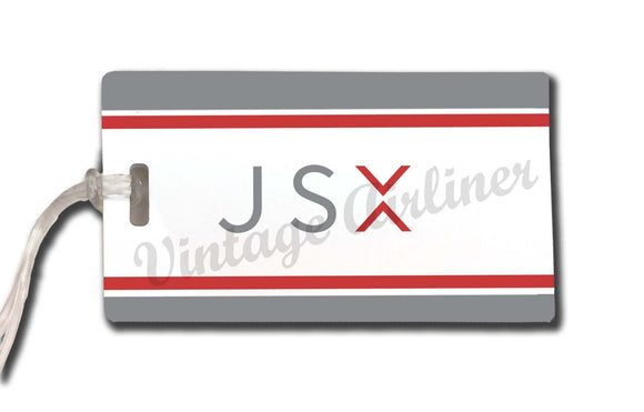 JSX logo with stripes in color bag tag