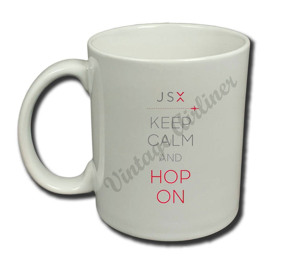 Keep Calm and Hop On coffee mug