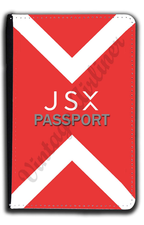 Passport holder with Red X design